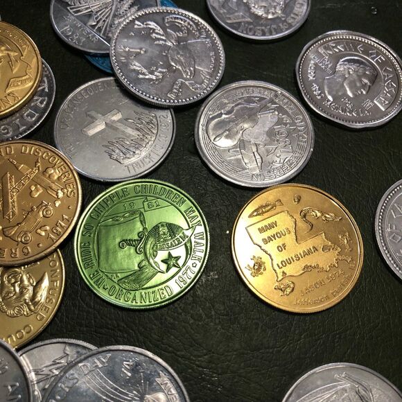 Vintage Lot of 46 Mardi Gras Tokens Range 1960s-1980s, Collectible, Crafting - Picture 10 of 12